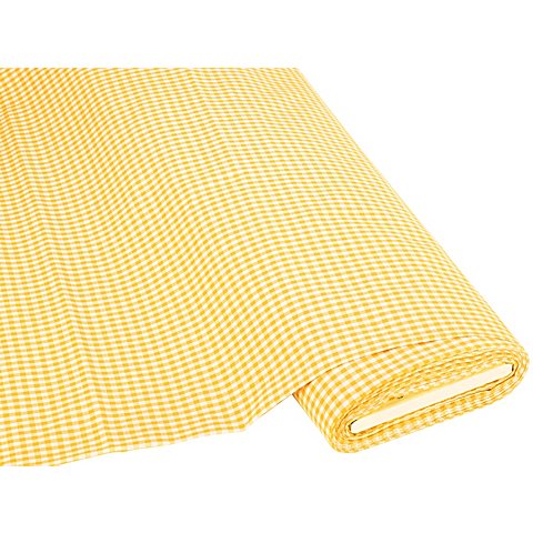 Buntgewebtes Vichykaro 5 x 5 mm, gelb/weiß