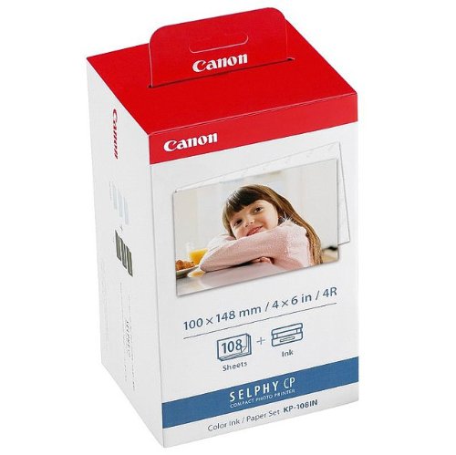 Canon Fotopapier für Canon Selphy CP 810, 108 Blatt A6 Photo, Color Ink Paper Set, 100x148 mm, CP810 von Canon