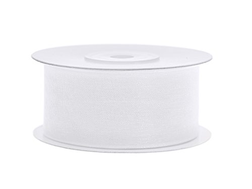 Chiffonband, weiß, 38mm/25m Chiffonband, weiß, 38mm/25m