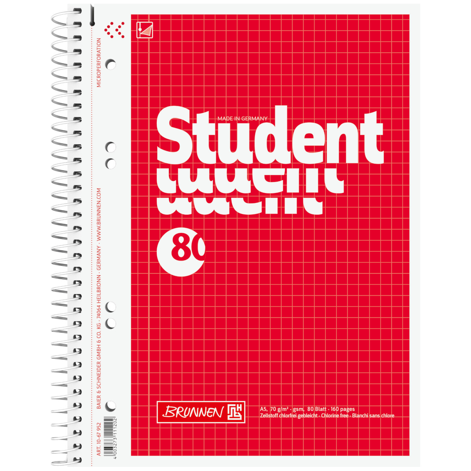Collegeblock Student DIN A5 80 Blatt Collegeblock Student DIN A5 80 Blatt von Brunnen