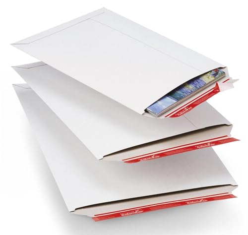 ColomPac Karton-Versandtaschen weiß 21,5 x 27,0 cm (BxH) Außenmaße geeignet fur B5+