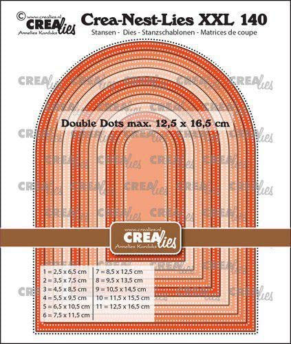 Crealies Crea-nest-dies XXL High Arch mit doppelten Punkten CLNESTXXL140 max. 12,5x16,5 cm