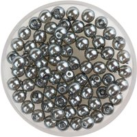 Crystal Renaissance Glaswachsperle, 4mm, 75 Stück - Silbergrau von Grau