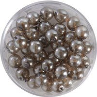 Crystal Renaissance Glaswachsperle, 6mm, 40 Stück - Silbergrau von PRACHT