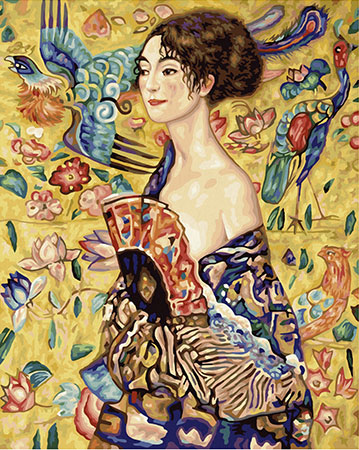Dame mit F�cher, Klimt Dame mit F�cher, Klimt
