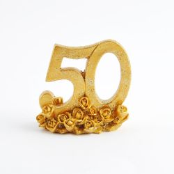 Deko Zahl 50 gold 6,8cm von idee. Creativmarkt