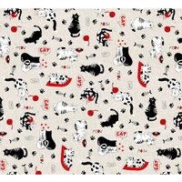 Dekostoff Leinenoptik "Cats"