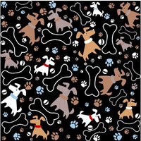 Dekostoff Leinenoptik "Dogs" Dekostoff Leinenoptik "Dogs"