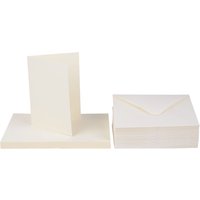 Doppelkarten mit Umschlägen "DIN A6", 50 Stück - Elfenbein von Elfenbein