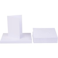 Doppelkarten mit Umschlägen "DIN A6", 50 Stück - Weiß von Weiß