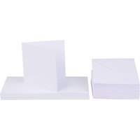 Doppelkarten mit Umschlägen "Weiß", 10 x 10 cm, 50 Stück von Weiß