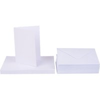 Doppelkarten mit Umschlägen "Büttenrand", 100-tlg., weiß von Weiß
