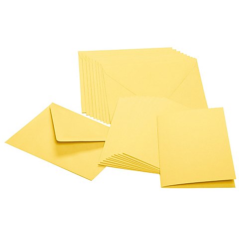 Doppelkarten & Hüllen, gelb, A6 / C6, je 10 Stück