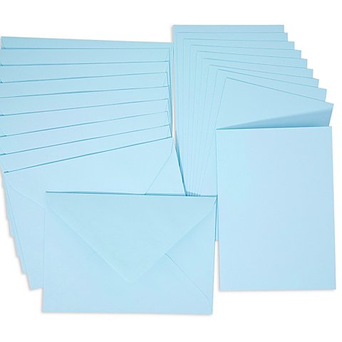 Doppelkarten & Hüllen, hellblau, A6 / C6, je 10 Stück