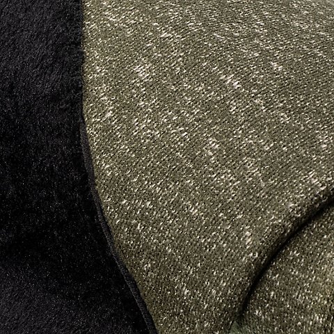 Doubleface Strickstoff mit Fellimitat-Rückseite, olivgrün-meliert/schwarz Doubleface Strickstoff mit Fellimitat-Rückseite, olivgrün-meliert/schwarz