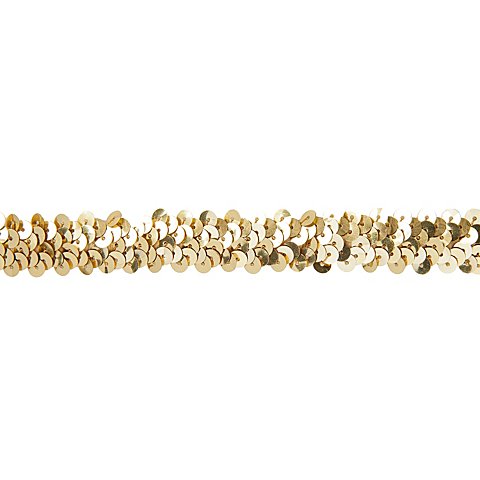 Elastik-Paillettenband, gold, Breite: 20 mm, Länge: 3 m