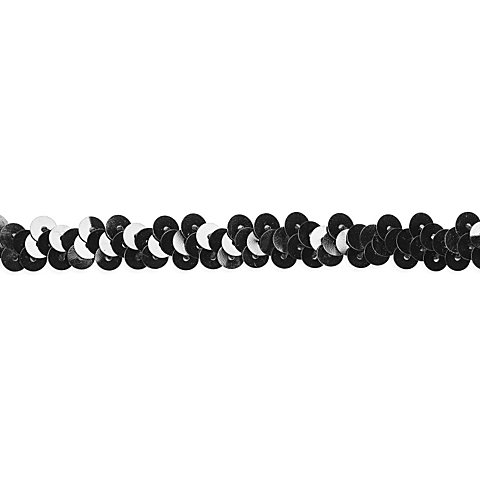 Elastik-Paillettenband, schwarz, Breite: 10 mm, Länge: 3 m Elastik-Paillettenband, schwarz, Breite: 10 mm, Länge: 3 m