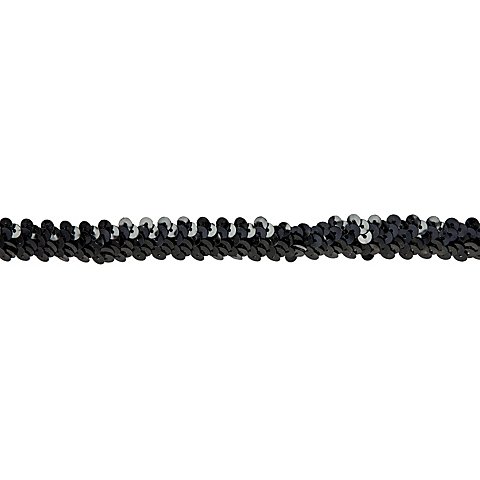 Elastik-Paillettenband, schwarz, Breite: 20 mm, Länge: 3 m