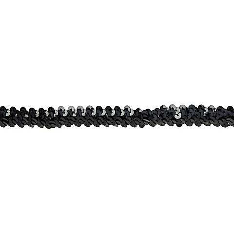 Elastik-Paillettenband, schwarz, Breite: 20 mm, Länge: 3 m Elastik-Paillettenband, schwarz, Breite: 20 mm, Länge: 3 m