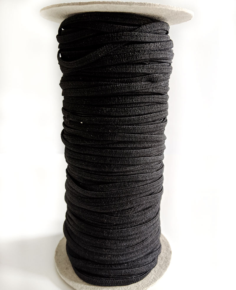 Elastisches Gummiband rund – 10 Meter in Farbe - Schwarz