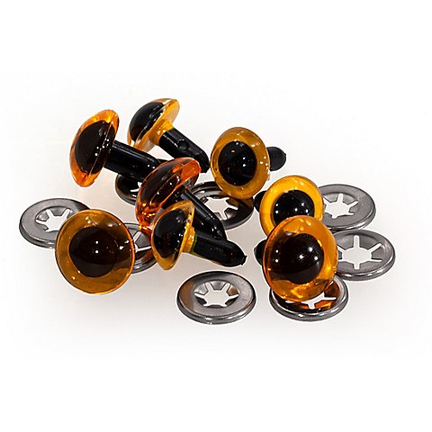 Eulenaugen, gelb, 14 + 16 mm, 8 Stück Eulenaugen, gelb, 14 + 16 mm, 8 Stück