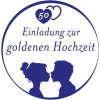 Feierlichkeiten Holzstempel - Einladung zur goldenen Hochzeit (Ø 40 mm)