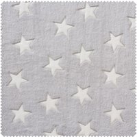 Flausch-Stoff "Sterne" - Grau/Weiß von Grau