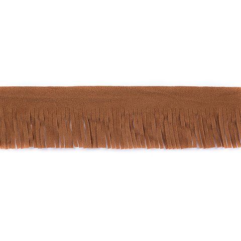 Fransenborte, camel, 75 mm, 3 m
