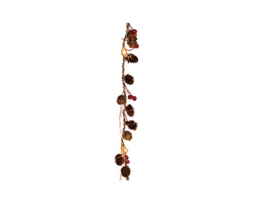 GILDE 12-LED Girlande Zapfen, Herbstdeko, Weihnachtsdeko, Lichterkette