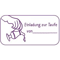 Geburt-Taufe und Kirche Holzstempel - Einladung Taufe (60x30 mm)