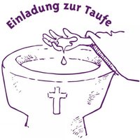 Geburt-Taufe und Kirche Holzstempel - Einladung zur Taufe 2 (Ø 40 mm)