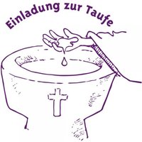 Geburt-Taufe und Kirche Holzstempel - Einladung zur Taufe 2 (Ø 40 mm)