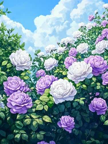 Ginfonr DIY Diamond Art Painting Zubehör Blume Set Full, 5D Diamant Painting Landschaften Bilder Kit Crystal Rhinestone Embroidery Decoration Für Home Wall Décor 30x40 cm 8159 von Ginfonr