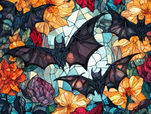 Ginfonr DIY Diamond Art Painting Zubehör Fledermaus Set Full, 5D Diamant Painting Glaskunst Bilder Kit Crystal Rhinestone Embroidery Decoration Für Home Wall Décor 30x40 cm 8140 von Ginfonr