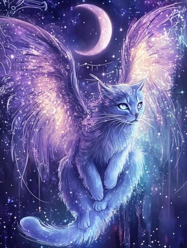 Ginfonr DIY Diamond Art Painting Zubehör Katze Set Full, 5D Diamant Painting Tiere Bilder Kit Crystal Rhinestone Embroidery Decoration Für Home Wall Décor 30x40 cm 8142 von Ginfonr