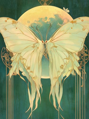 Ginfonr DIY Diamond Art Painting Zubehör Schmetterling Set Full, 5D Diamant Painting Tier Bilder Kit Crystal Rhinestone Embroidery Decoration Für Home Wall Décor 30x40 cm 8153 von Ginfonr