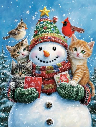 Ginfonr DIY Diamond Art Painting Zubehör Schneemann Set Full, 5D Diamant Painting Tier Bilder Kit Crystal Rhinestone Embroidery Decoration Für Home Wall Décor 30x40 cm8095 von Ginfonr