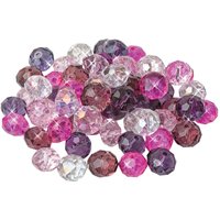 Glasschliffperlen, 10 mm, 35 Stück - Lila/Pink von Violett
