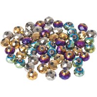 Glasschliffperlen, 12 mm - Metallic von Grau