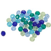Glasschliffperlen, 8 mm, 45 Stück - Blau/Grün von Blau