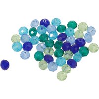 Glasschliffperlen, 8 mm, 45 Stück - Blau/Grün von Blau