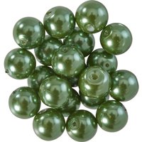 Glaswachsperlen, Ø 10 mm, 20 Stück - Dunkelgrün von Grün