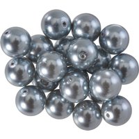 Glaswachsperlen, Ø 10 mm, 20 Stück - Silbergrau Glaswachsperlen, Ø 10 mm, 20 Stück - Silbergrau