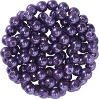 Glaswachsperlen, Ø 4 mm, 100 Stück - Lila von Violett