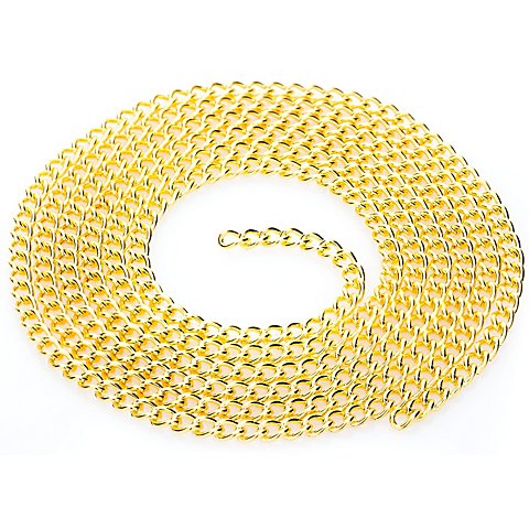 Gliederkette, gold, 2 x 4 mm, 1 m Gliederkette, gold, 2 x 4 mm, 1 m
