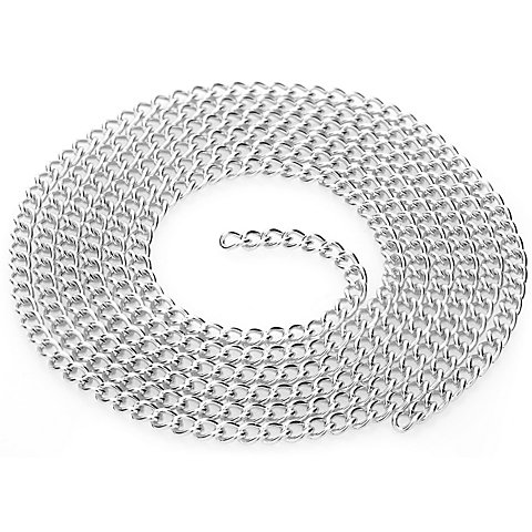 Gliederkette, silber, 2 x 4 mm, 1 m Gliederkette, silber, 2 x 4 mm, 1 m