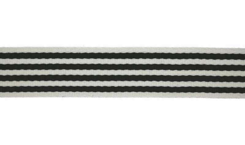 Gurtband, Webband 40 mm / gestreift – ab 1 Meter Länge - Marine