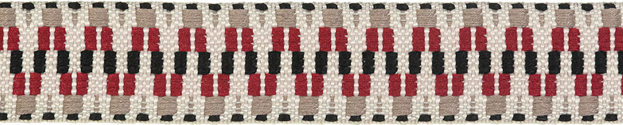 Gurtband, Webband Zick Zack Musterung 38 mm / gemustert - 1 Meter Länge - Beige Gurtband, Webband Zick Zack Musterung 38 mm / gemustert - 1 Meter Länge - Beige