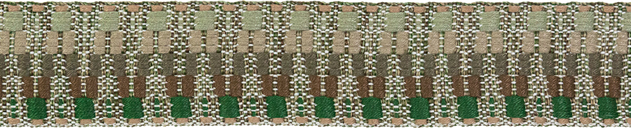 Gurtband, Webband Zick Zack Musterung 38 mm / gemustert - 1 Meter Länge - Grün