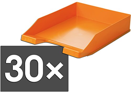 HAN 1027-X Briefablage KLASSIK, DIN A4/C4, stapelbar, stabil, modern (30er Set, orange)